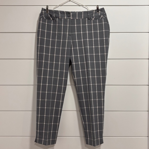 Cleo petites Everybody ankle pants grey and white size 10 petite - Picture 1 of 11